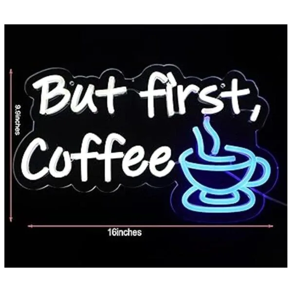 Vinray But First Coffee Neon Letrero para decoración de_3