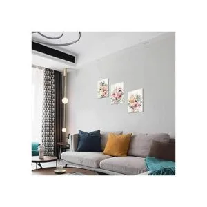 Arte de pared con diseño de flores rosas para decoración_6