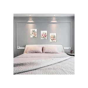 Arte de pared con diseño de flores rosas para decoración_2