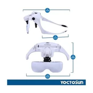 YOCTOSUN Lupa con luz lupa de montaje en la cabeza con 5_6