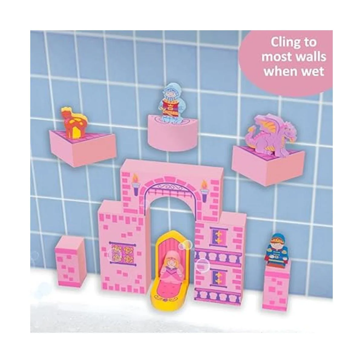 BathBlocks Juego de castillo flotante en caja de regalo_4