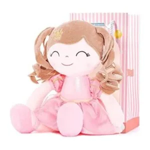 Gloveleya Dolls Baby Girl Gifts Soft Plush Doll Pink Crown_1