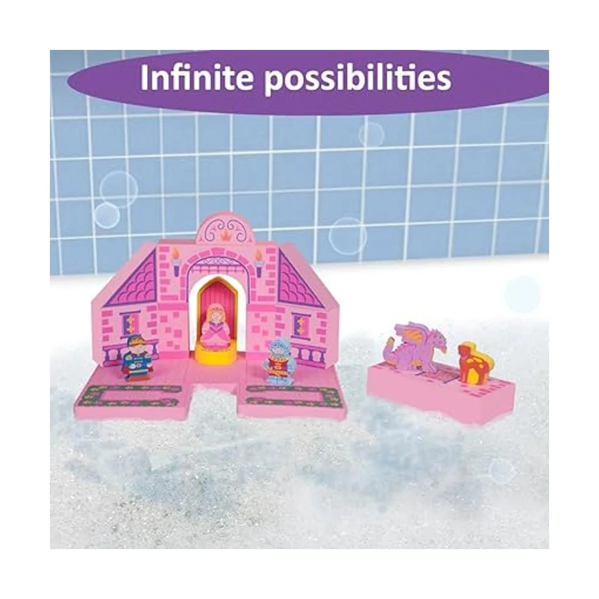 BathBlocks Juego de castillo flotante en caja de regalo_6
