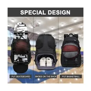 Mochila de monopatín mochila para laptop con puerto de_6