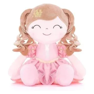 Gloveleya Dolls Baby Girl Gifts Soft Plush Doll Pink Crown_2