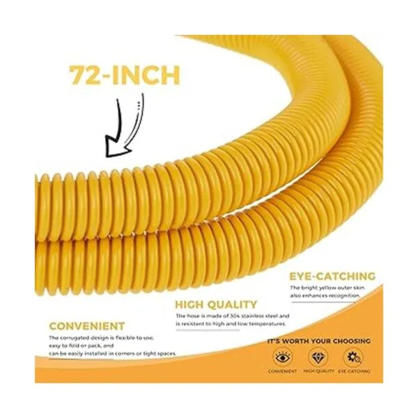 Línea de gas flexible de acero inoxidable de 72 pulgadas_2