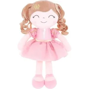 Gloveleya Dolls Baby Girl Gifts Soft Plush Doll Pink Crown_3