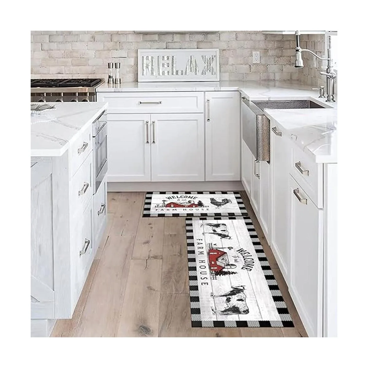 Juego de 2 tapetes de cocina antideslizantes gruesos para_4