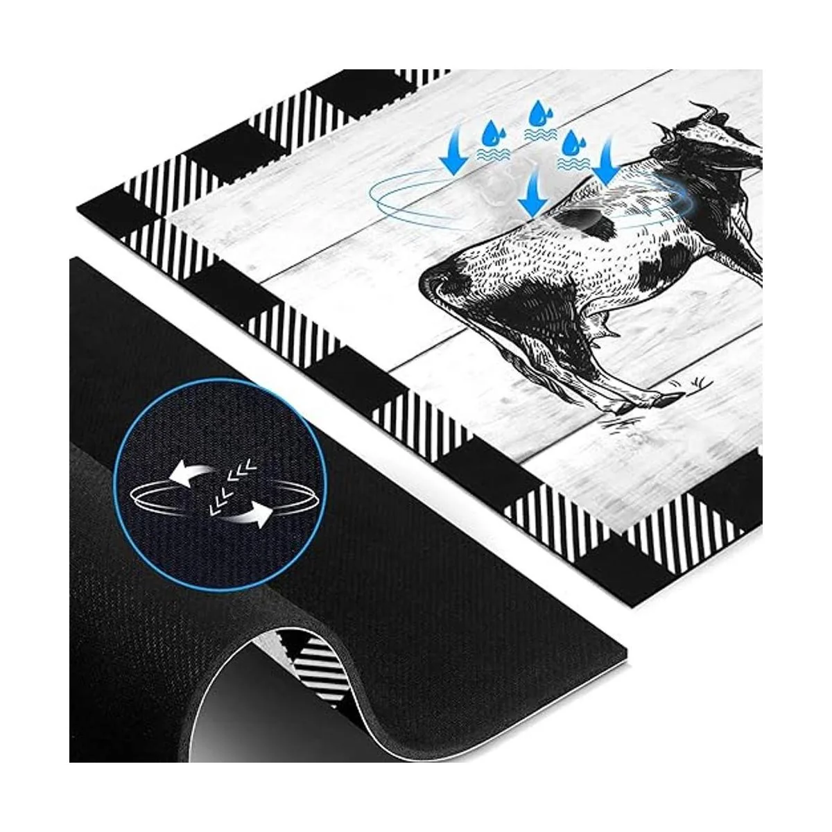 Juego de 2 tapetes de cocina antideslizantes gruesos para_6