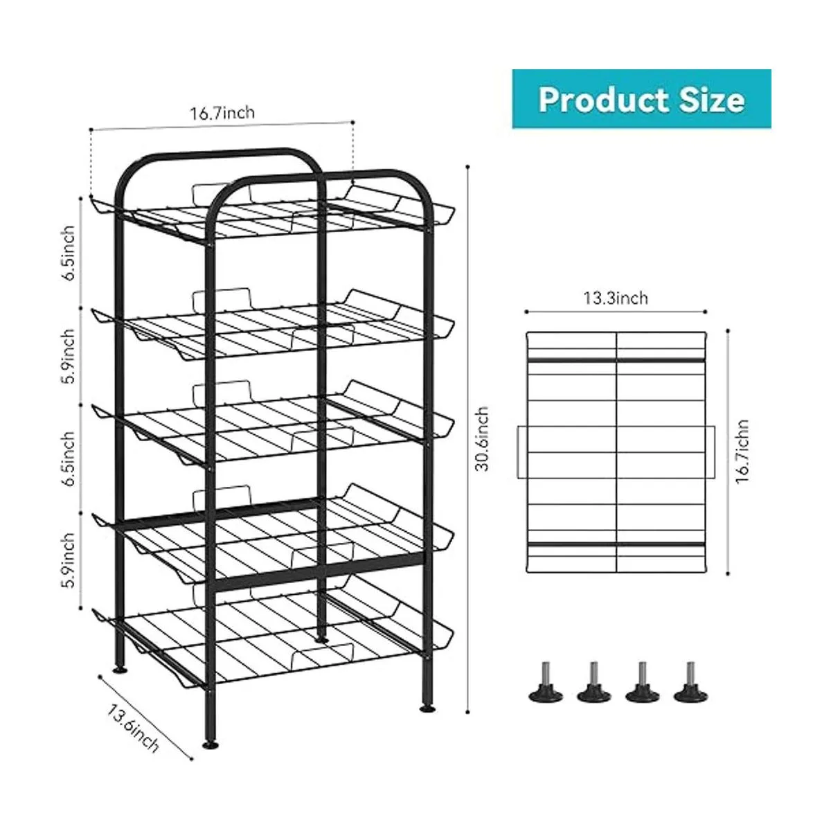 Organizador de botellas de agua de 5 niveles estante de_2
