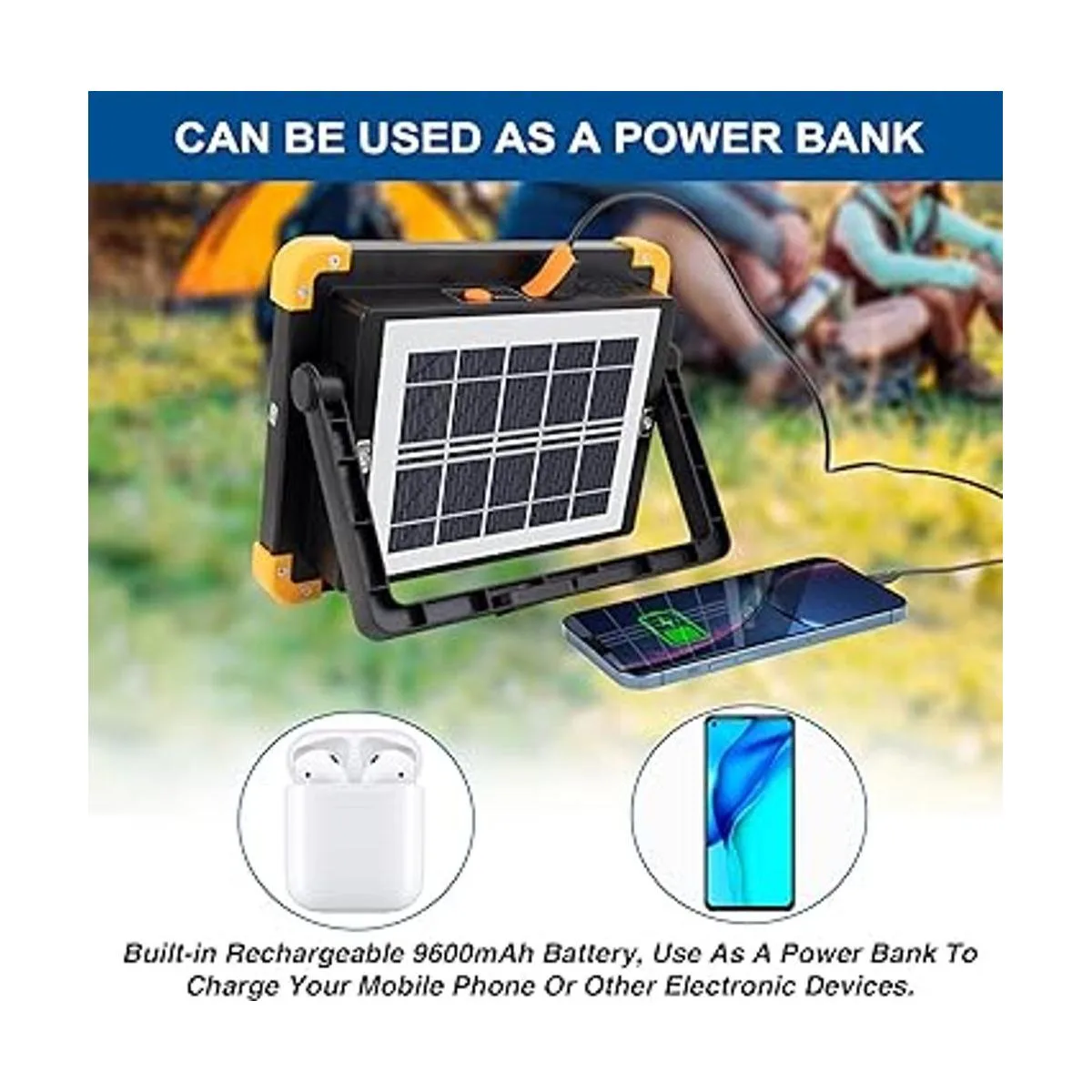 Luz de trabajo LED recargable con soporte luz de trabajo_4