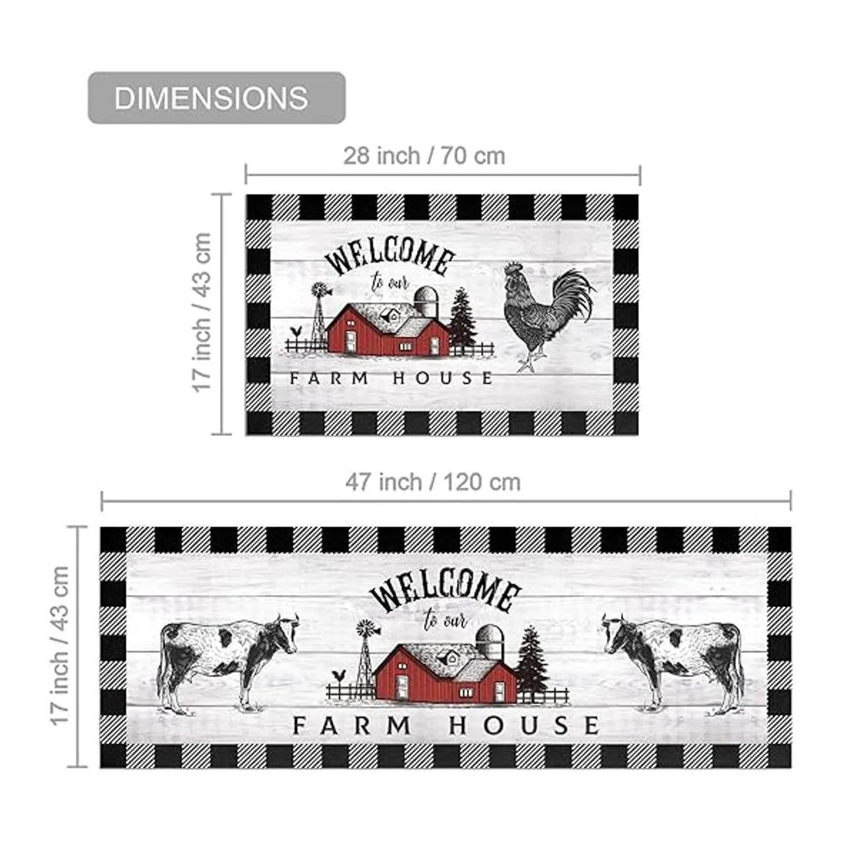 Juego de 2 tapetes de cocina antideslizantes gruesos para_2