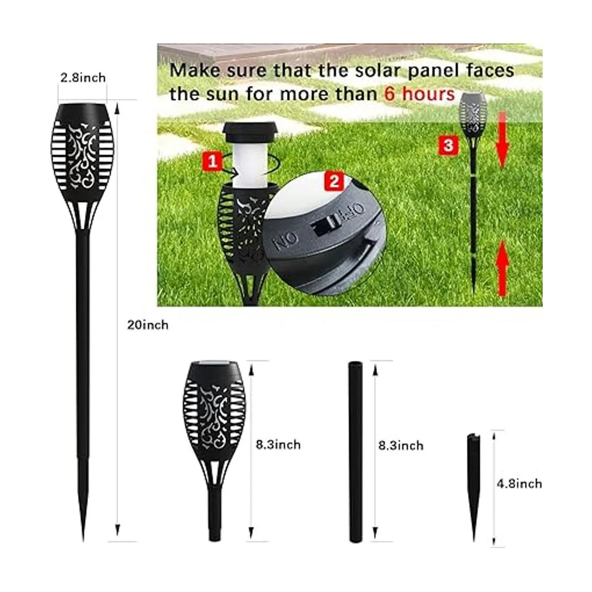 AOUNQ Luces solares para exteriores impermeables azules_4