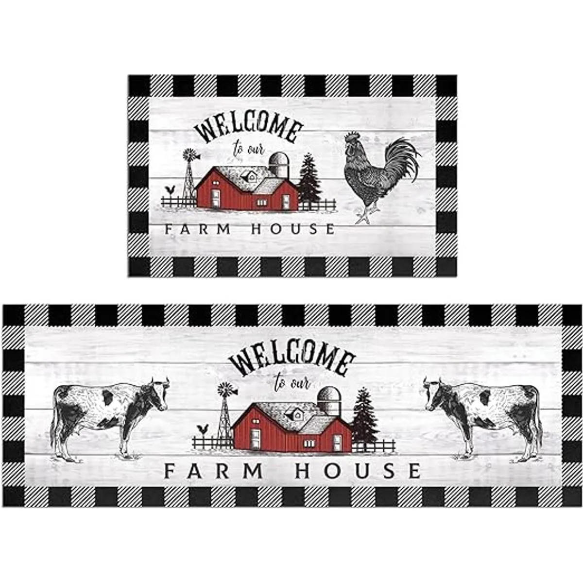 Juego de 2 tapetes de cocina antideslizantes gruesos para_1