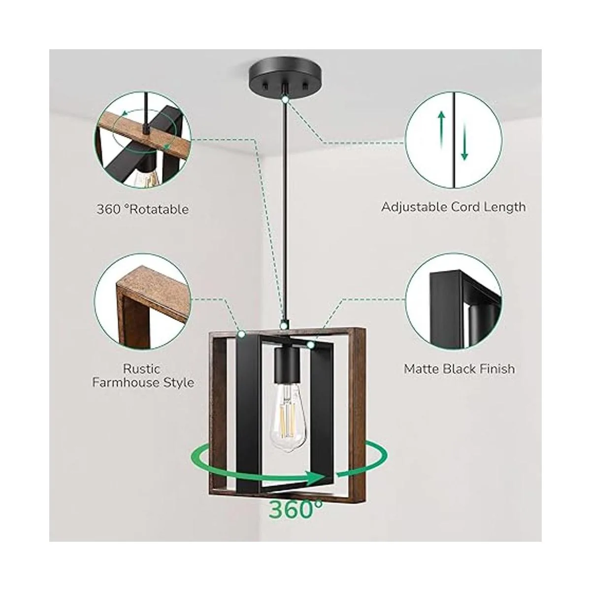 EDISHINE Lámpara colgante de granja lámpara colgante_4