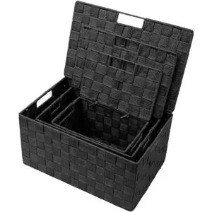 Sorbus Juego de cestas tejidas de cubo de almacenamiento_3