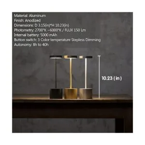 Lámpara de mesa inalámbrica lámpara de escritorio LED_2