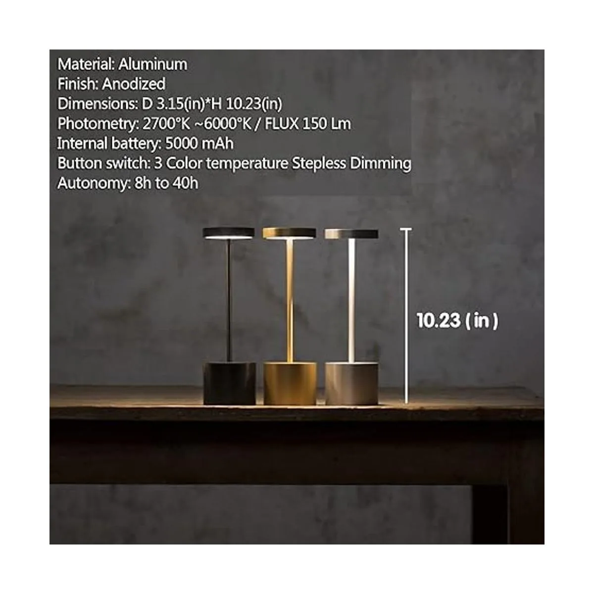 Lámpara de mesa inalámbrica lámpara de escritorio LED_2