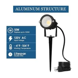 ELEGLO Iluminación LED de paisaje de 120 V foco LED de_3