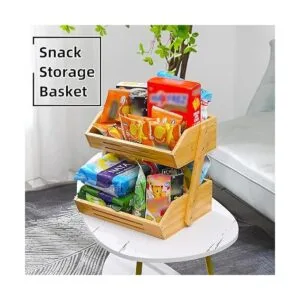 Cesta de frutas cesta de frutas de bambú de 2 niveles_6