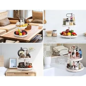 Bandejas decorativas de madera de dos niveles bandeja de_3