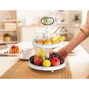 Bandejas decorativas de madera de dos niveles bandeja de_6