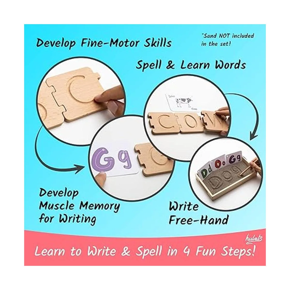 Tablas de rastreo del alfabeto de madera y bandeja de_4