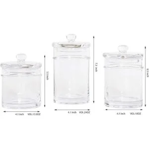 KMwares Juego de 3 botes de cristal de calidad premium_2