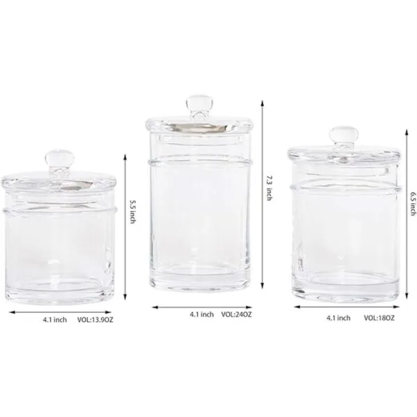 KMwares Juego de 3 botes de cristal de calidad premium_2