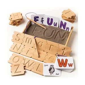 Tablas de rastreo del alfabeto de madera y bandeja de_1