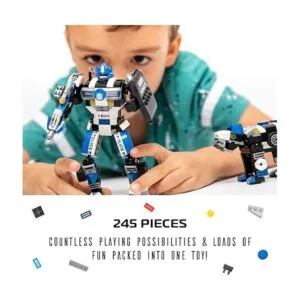 JitteryGit Juguete de construcción de robot de policía de_2