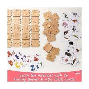 Tablas de rastreo del alfabeto de madera y bandeja de_3