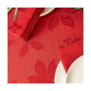 Mantel damasco Benson Mills Poinsettia Legacy_5