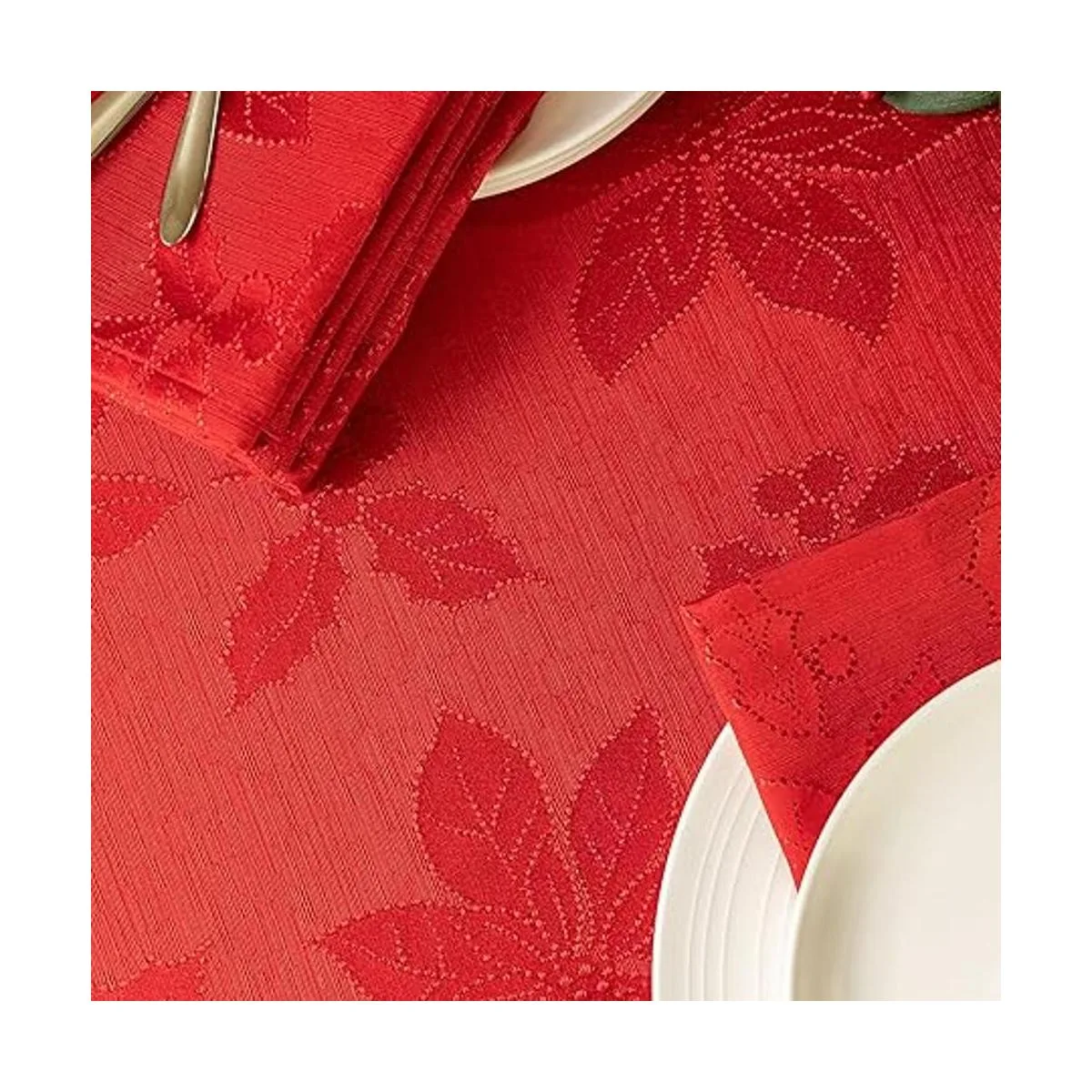 Mantel damasco Benson Mills Poinsettia Legacy_5