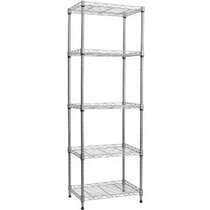 Estantería de metal de 5 alambres estantes ajustables_1