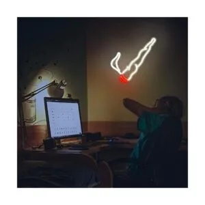 ineonlife Letrero de neón de cigarros blanco y rojo luz_5