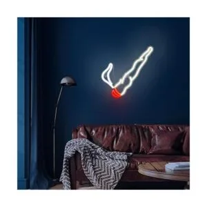 ineonlife Letrero de neón de cigarros blanco y rojo luz_7