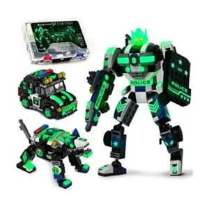 JitteryGit Juguete de construcción de robot de policía de_1