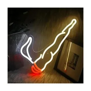 ineonlife Letrero de neón de cigarros blanco y rojo luz_4