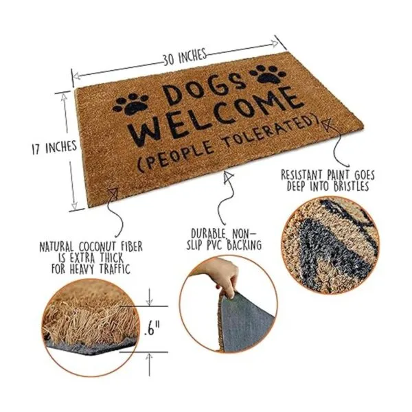 Dog Welcome People Tapete tolerado de 30 x 17 pulgadas_3