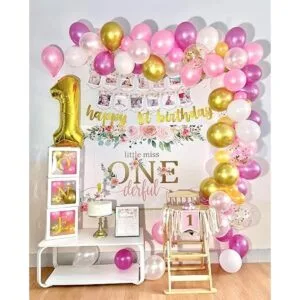 Suministros de decoración de primer cumpleaños para niña_6