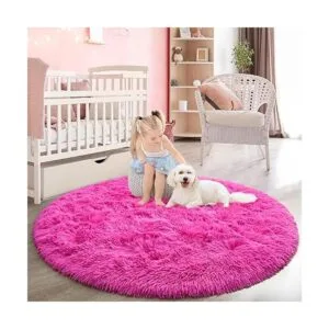 Flydoit Alfombras redondas para dormitorio 5 x 5 pies_1