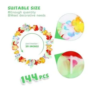 Ruisita Guirnalda hawaiana de 144 piezas de decoraciones_2