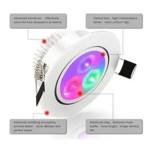 Paquete de 4 luces LED que cambian de color empotrables_3