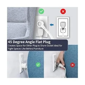 NTONPOWER Cable de extensión de enchufe plano de 25 pies_3