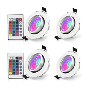 Paquete de 4 luces LED que cambian de color empotrables_1