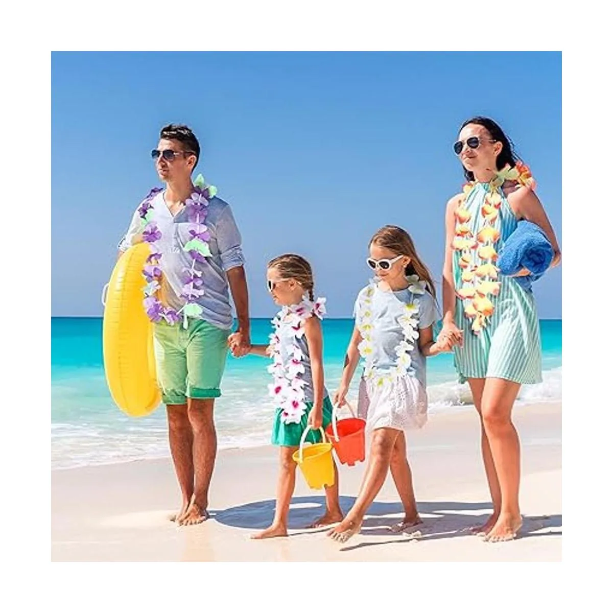 Ruisita Guirnalda hawaiana de 144 piezas de decoraciones_6