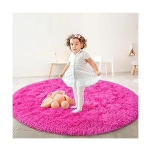 Flydoit Alfombras redondas para dormitorio 5 x 5 pies_5