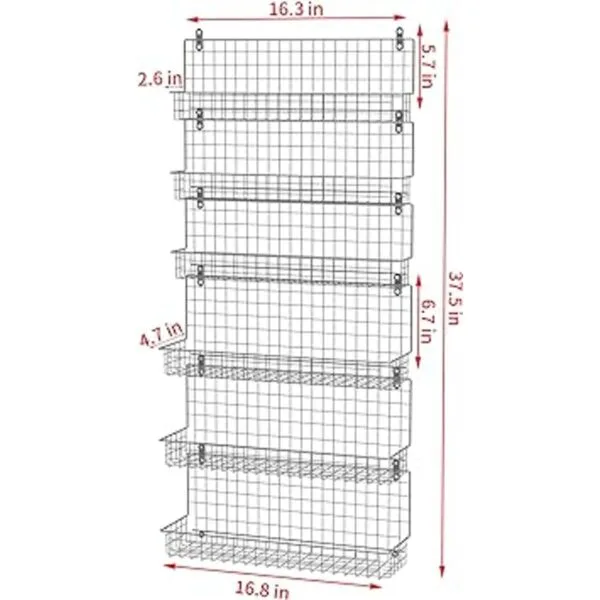 Organizador de especias de 6 niveles montado en la pared y_7
