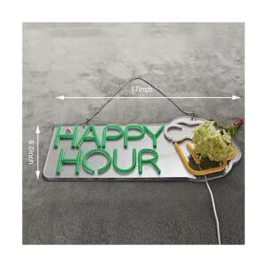 Roouneon Letrero de neón de Happy Hour para hombre cueva_2